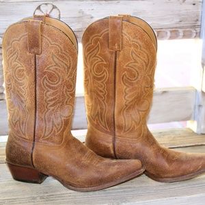Nubuck Leather Cowgirl Boots